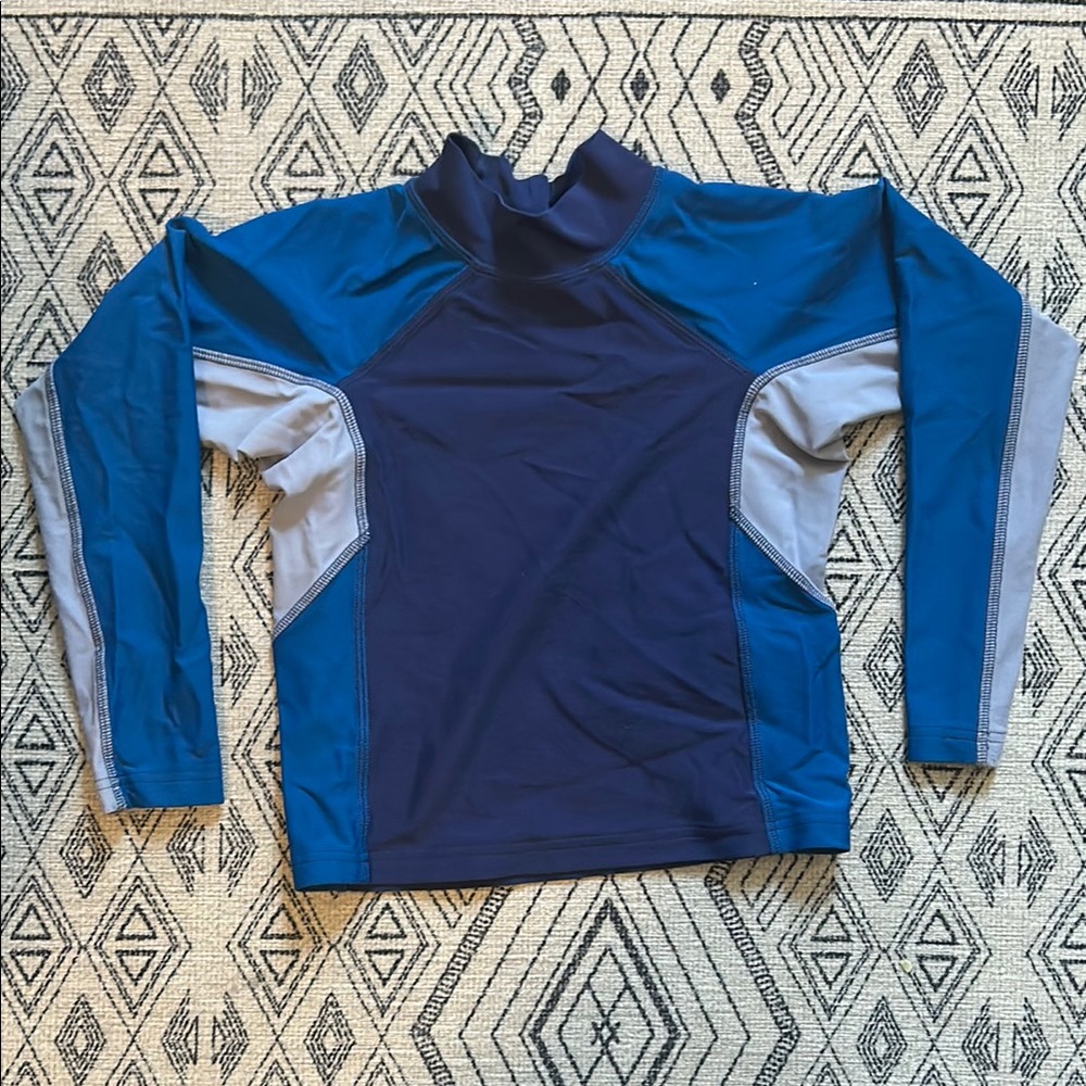 Blue and Gray Long Sleeve Rashguard